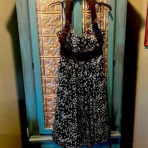 Cocktail halter knee length dress